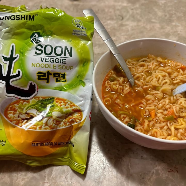 photo of NONGSHIM (농심) SOON VEGGIE RAMYUN NOODLE SOUP shared by @1creolevegan on  29 Mar 2024 - review