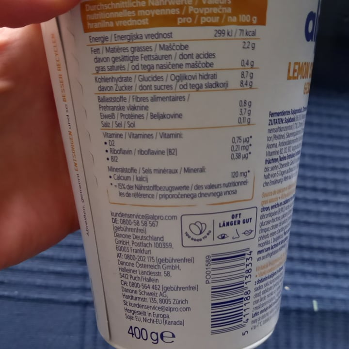 photo of Alpro LEMON CHEESECAKE GESCHMACK shared by @thekangaroo on  29 Apr 2024 - review
