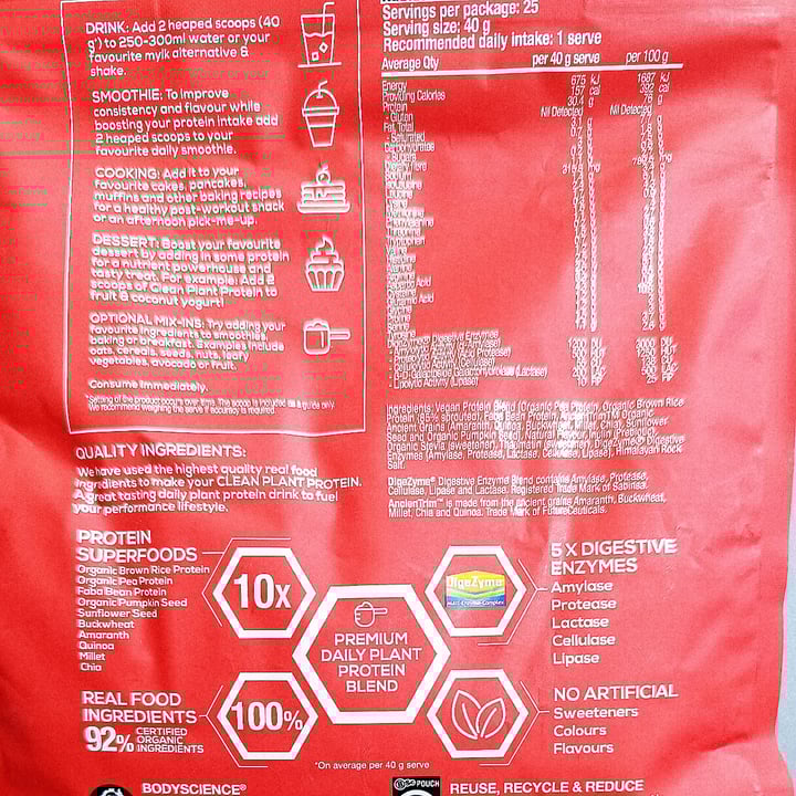 photo of Body Science Clean Plant Protein - Premium Vanilla shared by @torero on  12 Jul 2025 - review