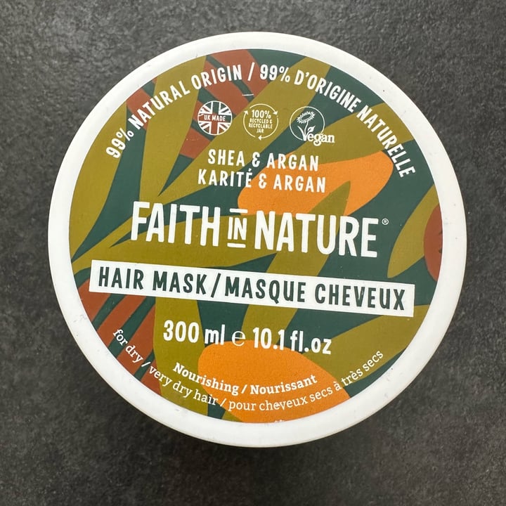 photo of Faith In Nature Hair Mask Karité & Argan shared by @thevegansofi on  12 May 2024 - review