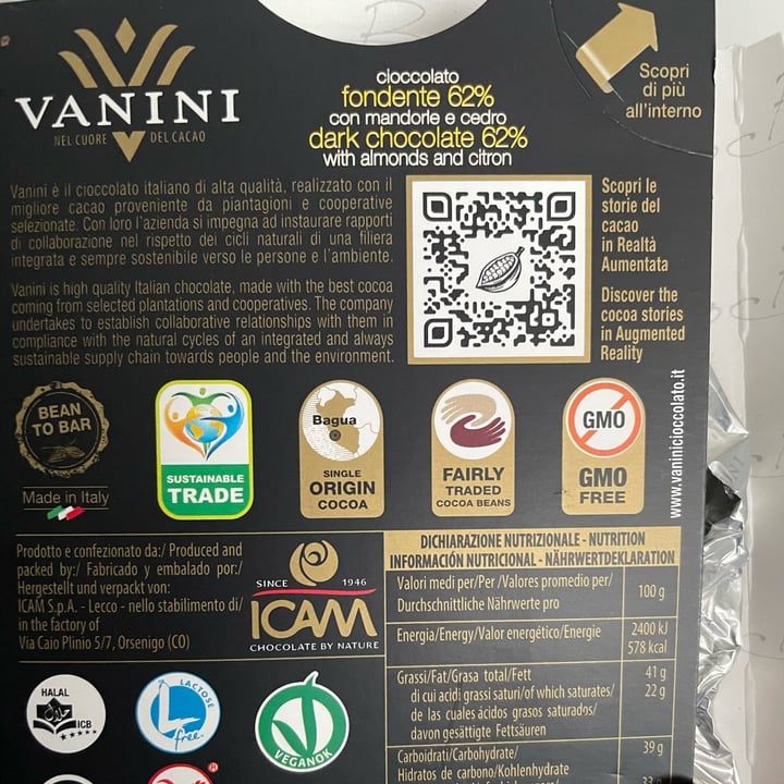 photo of Vanini cioccolato fondente con mandorle e cedro shared by @cri2 on  31 Jan 2025 - review