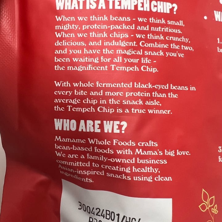 photo of Mamame Tempeh Chips Hot Chilli Flavour shared by @chefchrissy68 on  17 Oct 2024 - review