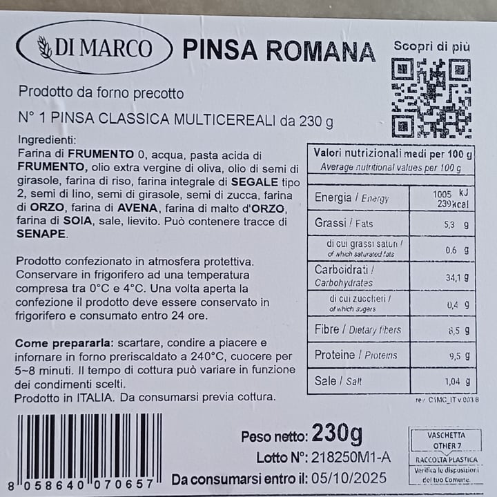 photo of Di Marco Pinsa Romana shared by @kate71 on  13 Sep 2025 - review