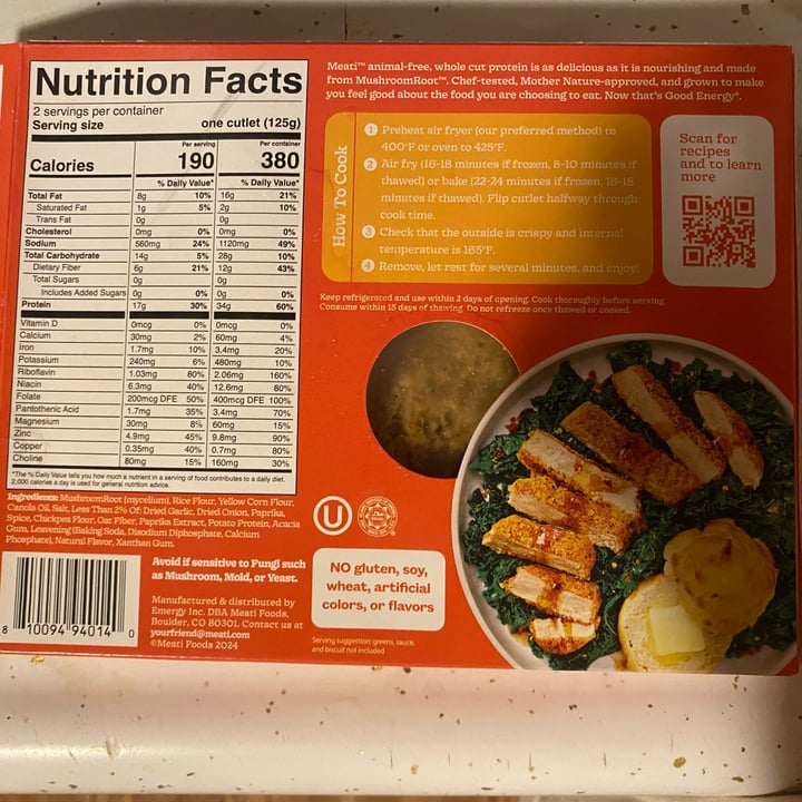 photo of Eat Meati Crispy Cutlets shared by @friendlyvegan on  25 Sep 2024 - review
