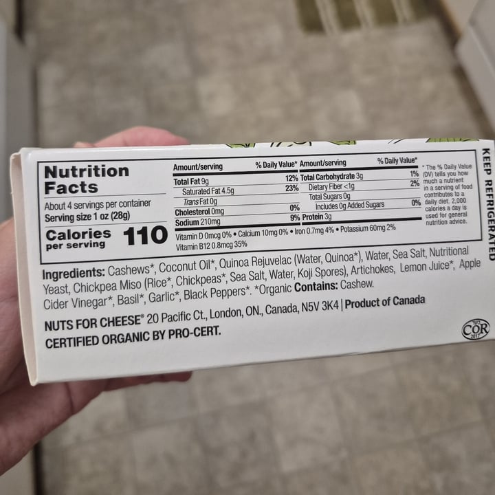 photo of Nuts For Cheese Artichoke & Herb shared by @carmarie on  04 Oct 2025 - review