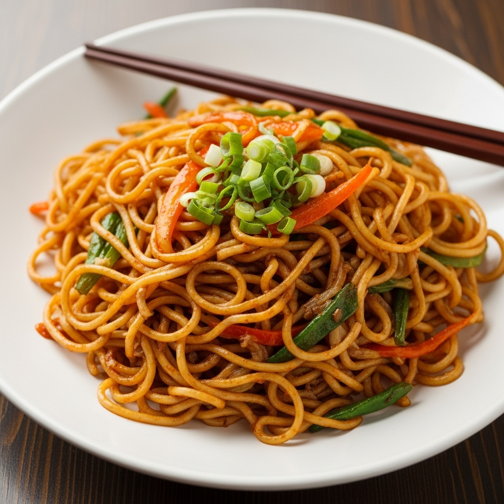 Another angle of the cooked noodles, ready to be plated