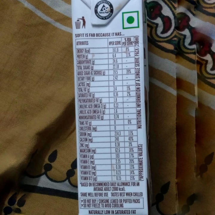photo of Sofit Soya Drink Chocolate Flavour shared by @sanjanaznd on  12 Jun 2024 - review