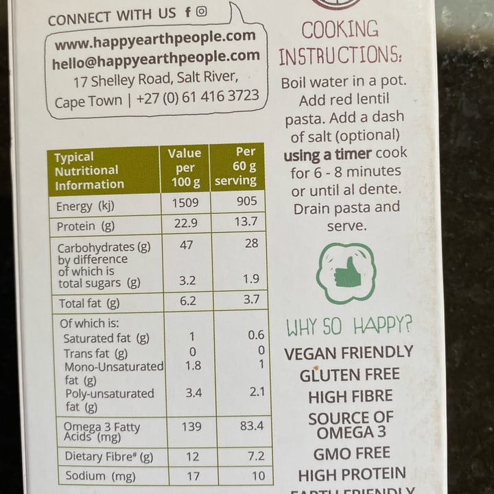 photo of Happy Earth People Red Lentil Fusilli shared by @saveg on  18 Sep 2025 - review