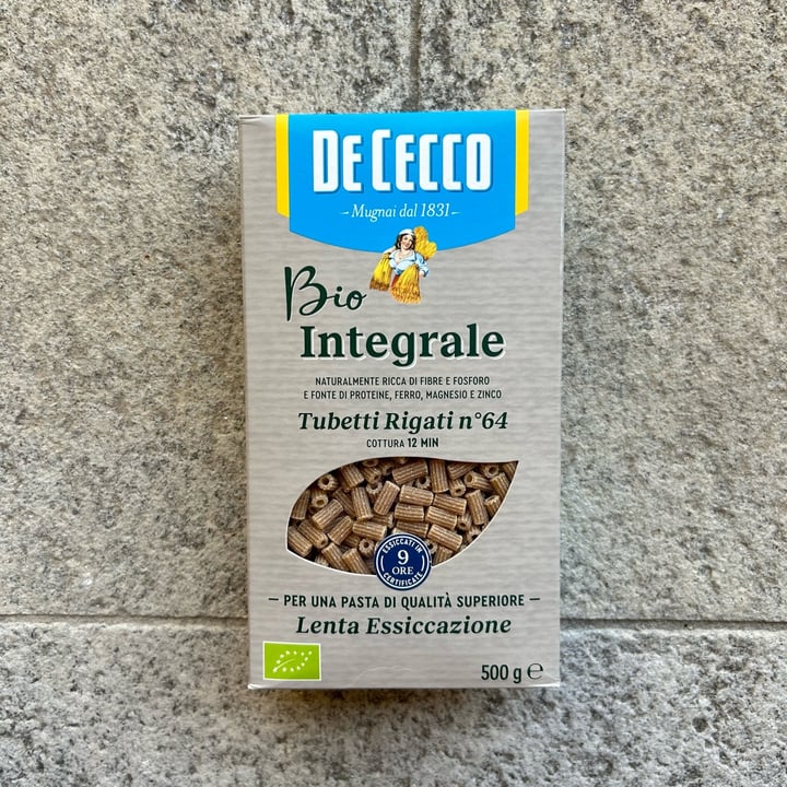 photo of De cecco Bio integrale tubetti rigati n. 64 shared by @poddamon on  09 Oct 2024 - review