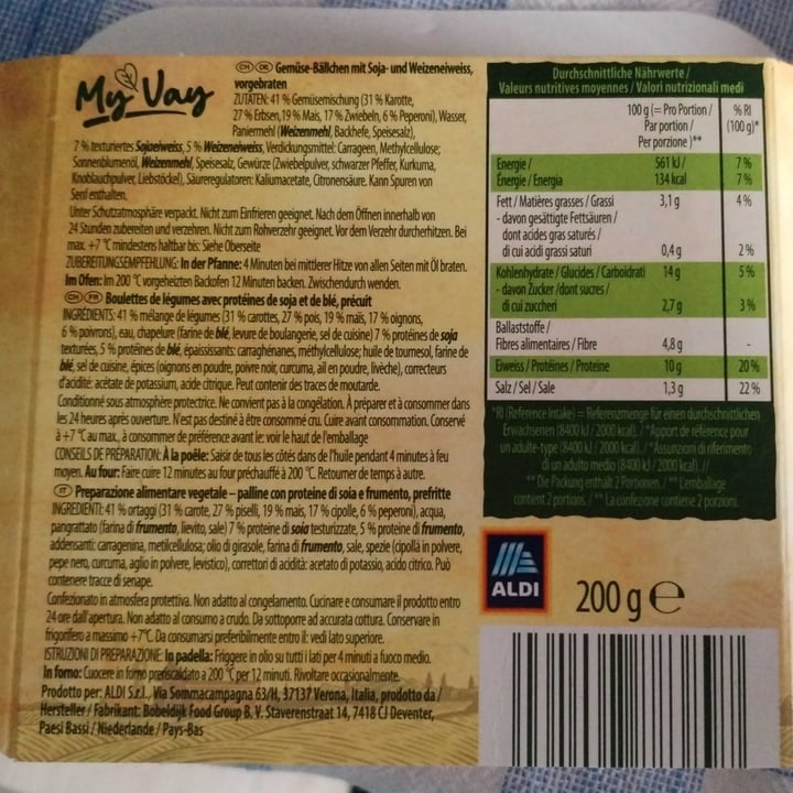 photo of My Vay (My Veg) Palline Vegetali Vegane shared by @linda1983 on  28 Jan 2025 - review