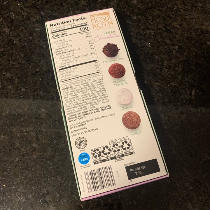 photo of Moser Roth Vegan Chocolates / Assorted Truffles shared by @madib on  07 Jan 2024 - review