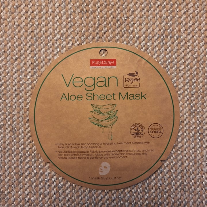 photo of Purederm aloe sheet mask shared by @pacomx on  12 Jan 2024 - review