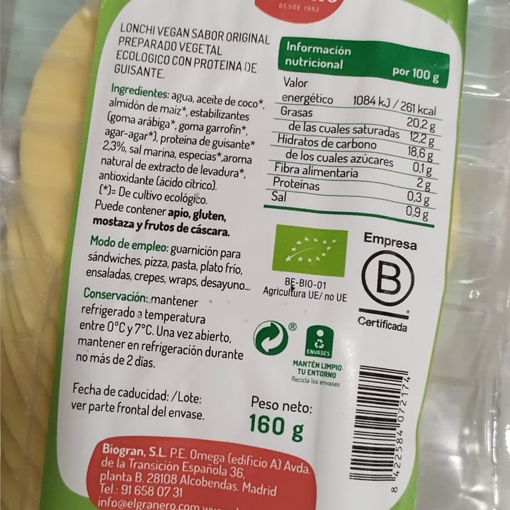 photo of El granero Lonchi Vegan Sabor Original shared by @josuune on  17 Sep 2024 - review