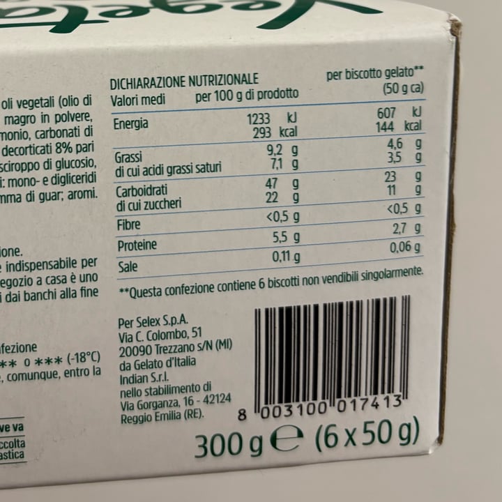 photo of Vegetale 100% Selex Biscotto gelato alla soia shared by @franvegg on  09 Oct 2025 - review