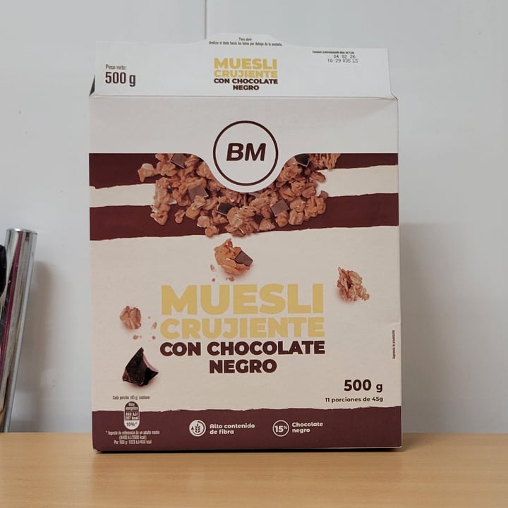 photo of BM Muesli Crujiente Con Chocolate Negro shared by @fivefeetvegan on  16 Mar 2025 - review