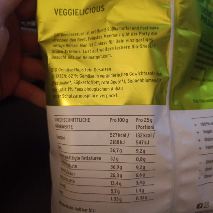 photo of Heimatgut Gemüse Chips shared by @selbsthenker on  09 Oct 2023 - review