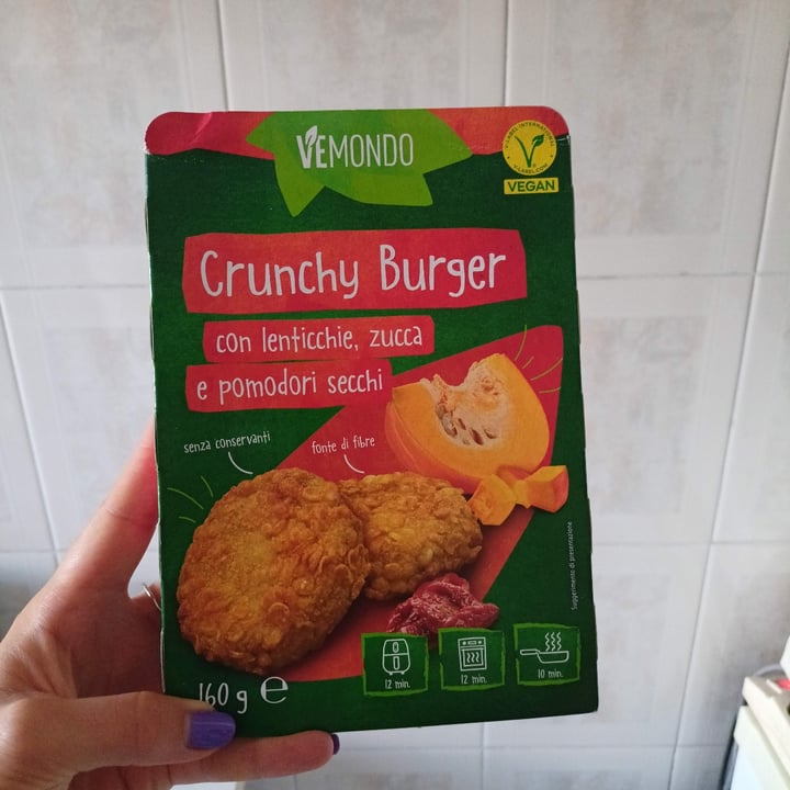photo of Vemondo crunchy burger con lenticchie zucca e pomodori secchi shared by @martadot on  24 Jun 2024 - review