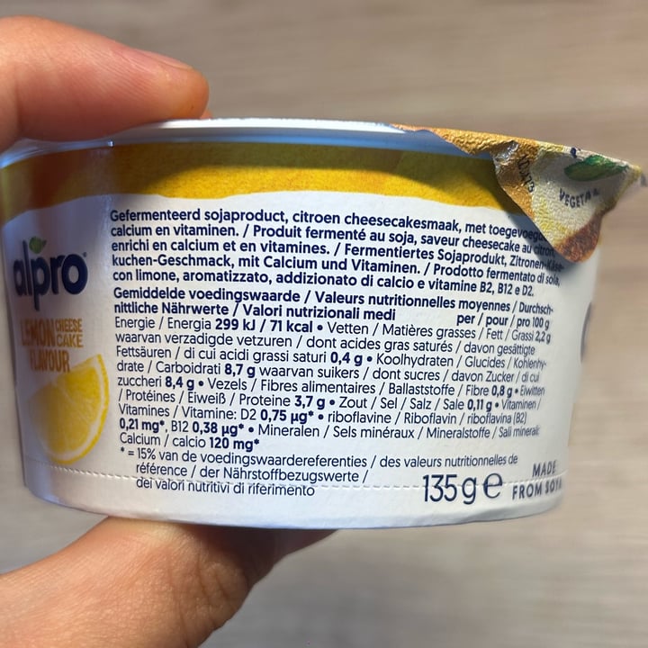 photo of Alpro Lemon Cheesecake Flavour Yoghurt shared by @annaberger on  07 Sep 2025 - review