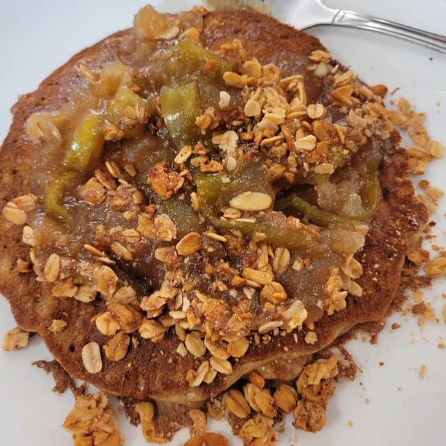 Photo of the dish “Apple Granola Crumble Pancakes”