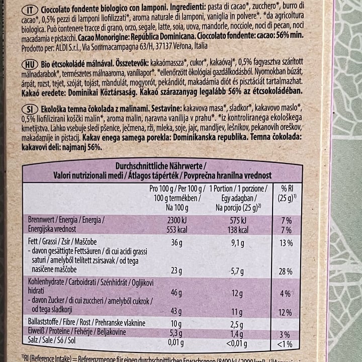 photo of Moser Roth Raspberries Bio Organic shared by @elviradl on  15 Sep 2024 - review