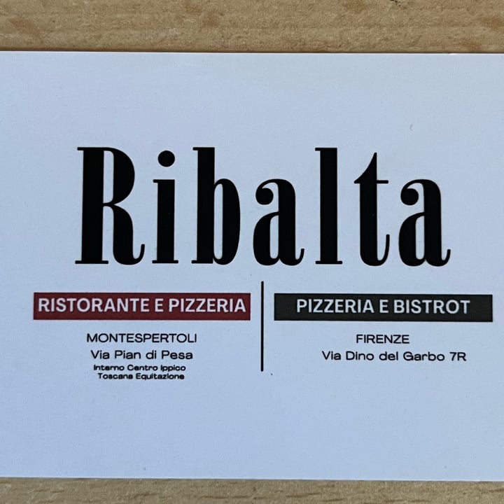 photo of Ribalta Ristorante & Pizzeria Primo E Dolce Vegani shared by @auroratufaro on  16 Apr 2024 - review