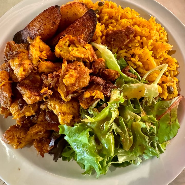 photo of Casa Borinqueña Sampler plate (vegan chicken) shared by @sandrews on  01 May 2024 - review
