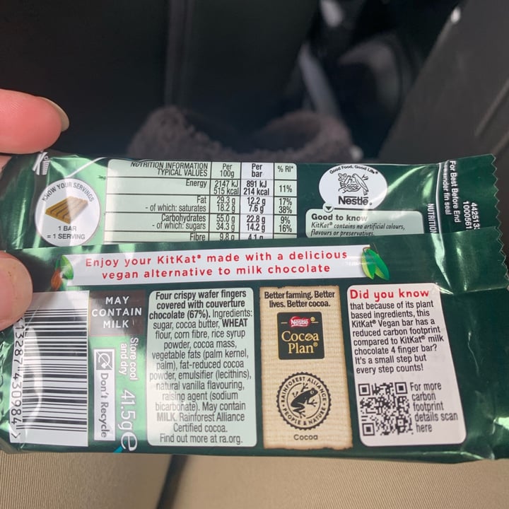 photo of Kitkat Kit Kat Vegan shared by @vjaymama on  04 May 2024 - review