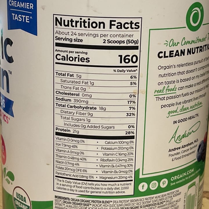 photo of Orgain Creamy Chocolate Fudge Organic Protein Plant Based Protein Powder shared by @petramodirari on  09 Jun 2025 - review