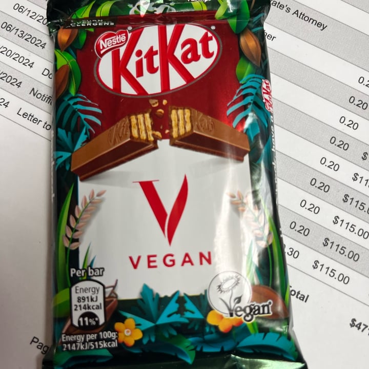 photo of Nestlé Kitkat Vegan shared by @tatanka05 on  28 Jun 2024 - review