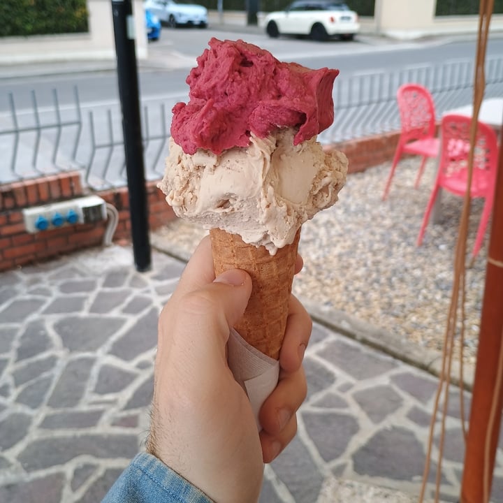 photo of DISTE gelateria artigianale Cono Gelato Gusto Nocciola Senza Latte E Frutti di Bosco shared by @geb on  19 May 2025 - review