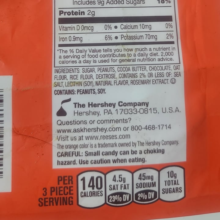 photo of Reese's Plant Based miniature cups shared by @nancytigress on  01 Sep 2024 - review