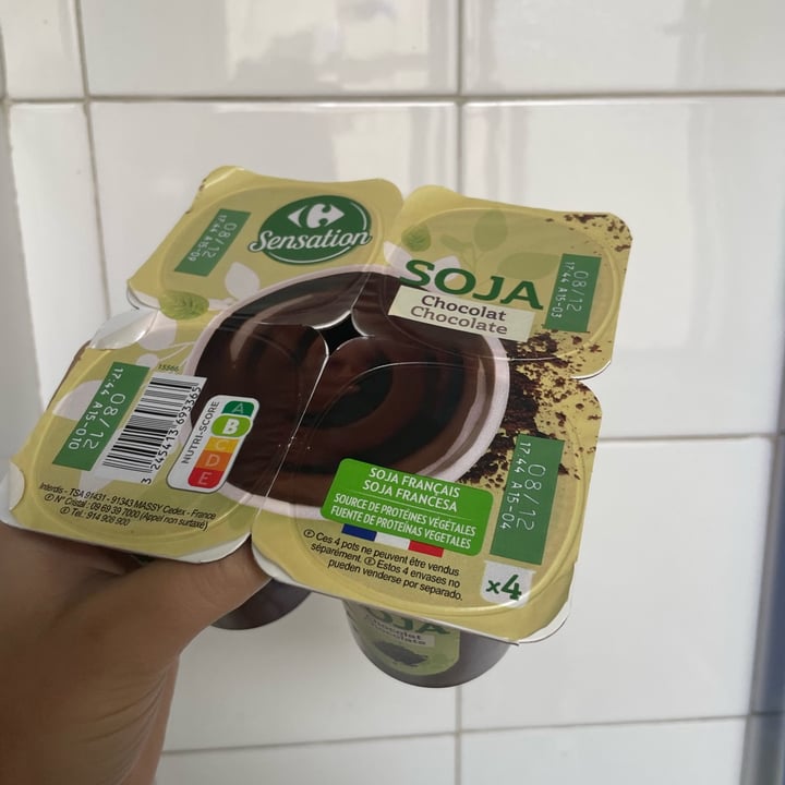 photo of Carrefour Sensation Yogurt soja chocolate shared by @elejoyful on  19 Nov 2023 - review