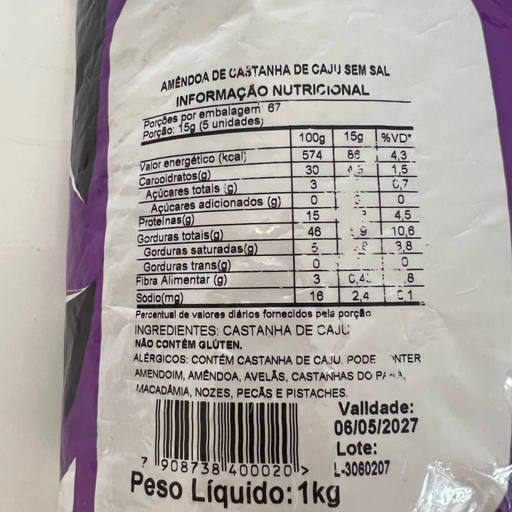 photo of P&P Fit Castanha de caju sem sal shared by @deboramora on  02 Oct 2025 - review