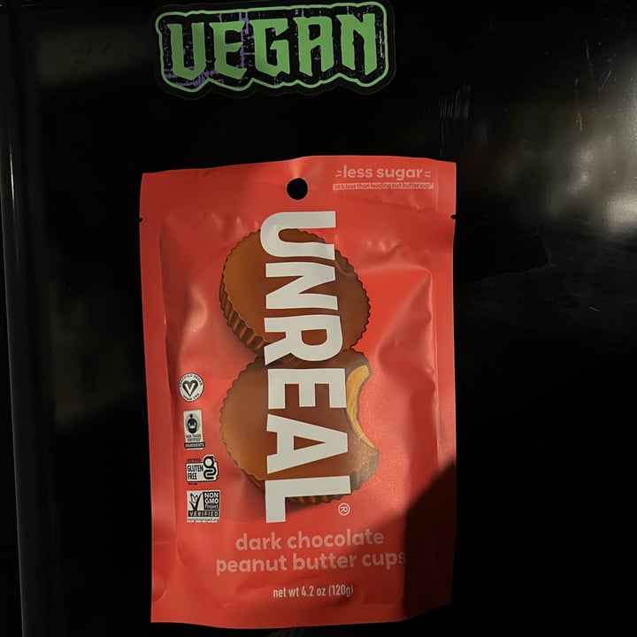 photo of UNREAL Dark Chocolate Peanut Butter Cups shared by @ksvegan17 on  17 Oct 2023 - review