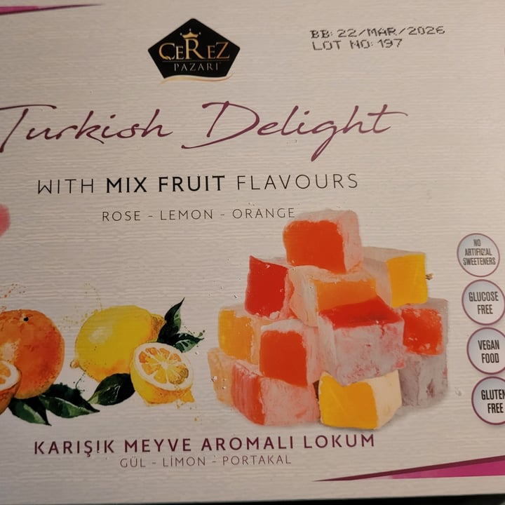 photo of Çerez Pazari Turkish Delight with mix fruit flavours shared by @thoroughseagull51 on  26 Jun 2025 - review