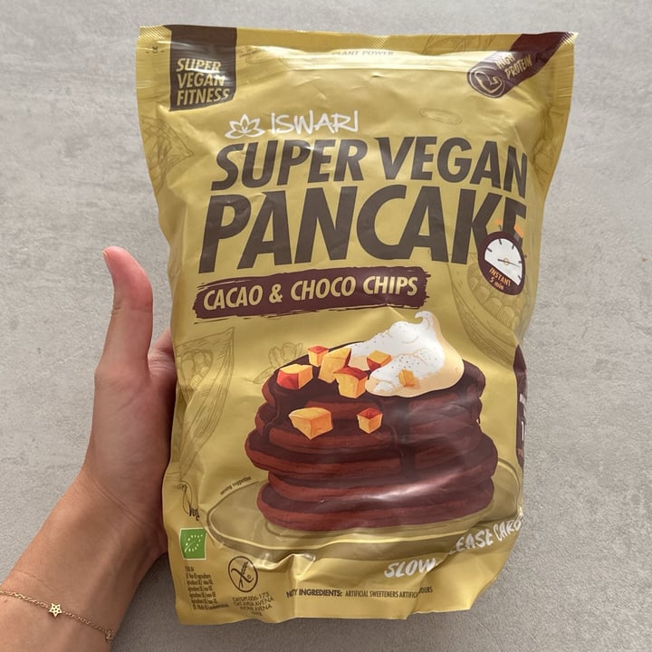 photo of Iswari super vegan pancake cocoa and choco chips shared by @plantbasedpaola on  28 Sep 2024 - review