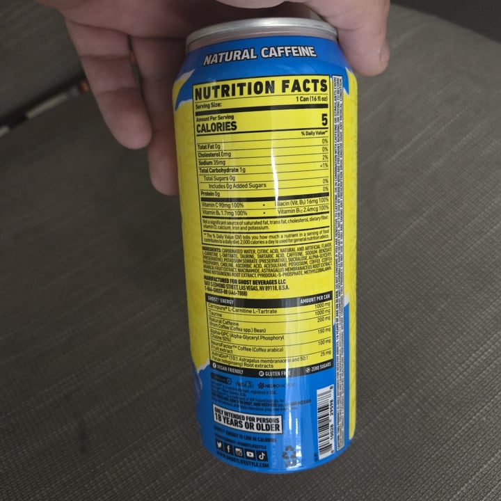 photo of Ghost Energy Drink Sour Patch Kids Blue Raspberry shared by @teknevra on  15 Jun 2024 - review