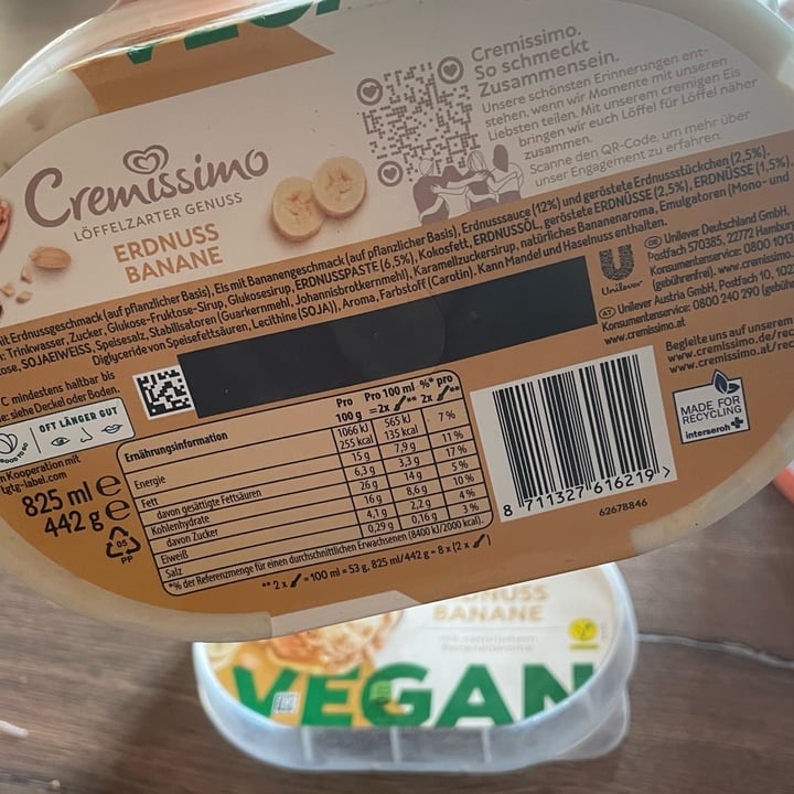 photo of Cremissimo Peanut Banana Eis shared by @plantsrock on  01 Sep 2024 - review