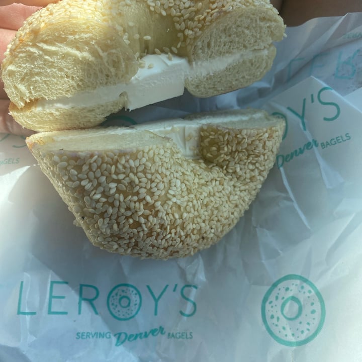 Leroy's Bagels Sloan Lake, Denver, United States bagel with vegan cream