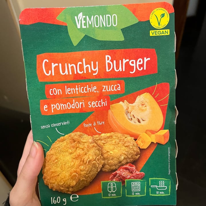 photo of Vemondo crunchy burger con lenticchie zucca e pomodori secchi shared by @harunoyuki on  18 May 2024 - review