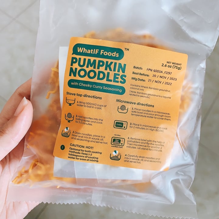 photo of WhatIF Foods Pumpkin Healthy High Protein Noodles - Cheeky Curry shared by @meixin260392 on  29 Aug 2023 - review
