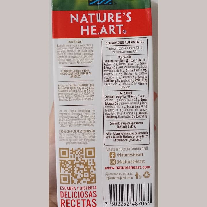 photo of Nature's Heart Leche De Avena Vainilla sin azúcar shared by @vicmartinezs on  24 Mar 2024 - review