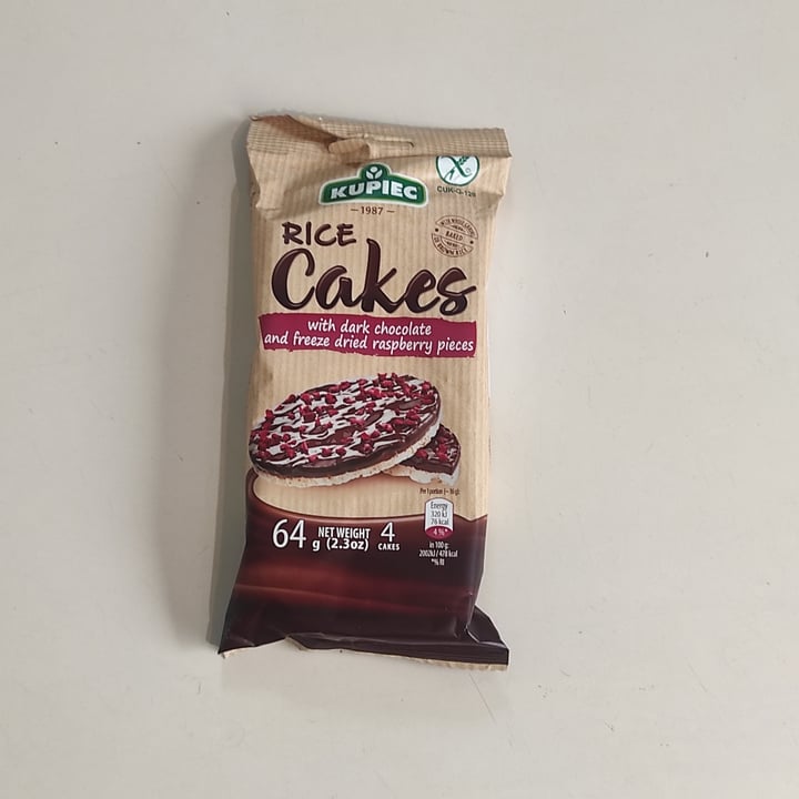 photo of Kupiec . Rice Cakes With Dark Chocolate And Freeze-Dried Raspberry Pieces shared by @jesseats on  19 Apr 2024 - review