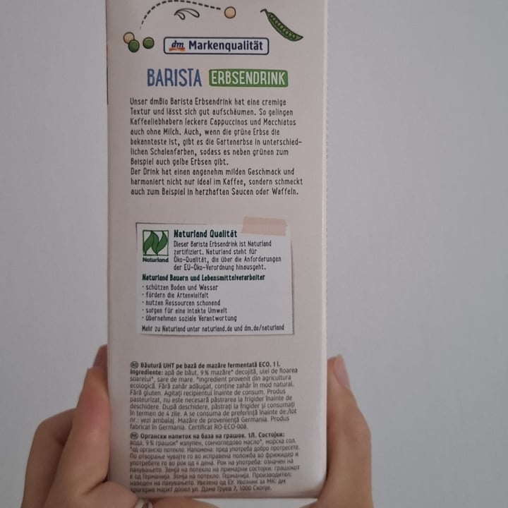 photo of Dm Barista Erbsendrink shared by @emmabean on  26 Jun 2025 - review