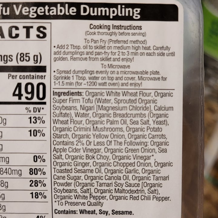 photo of Nasoya Organic Tofu Vegetable Dumplings shared by @yourfriendjen on  15 Aug 2025 - review