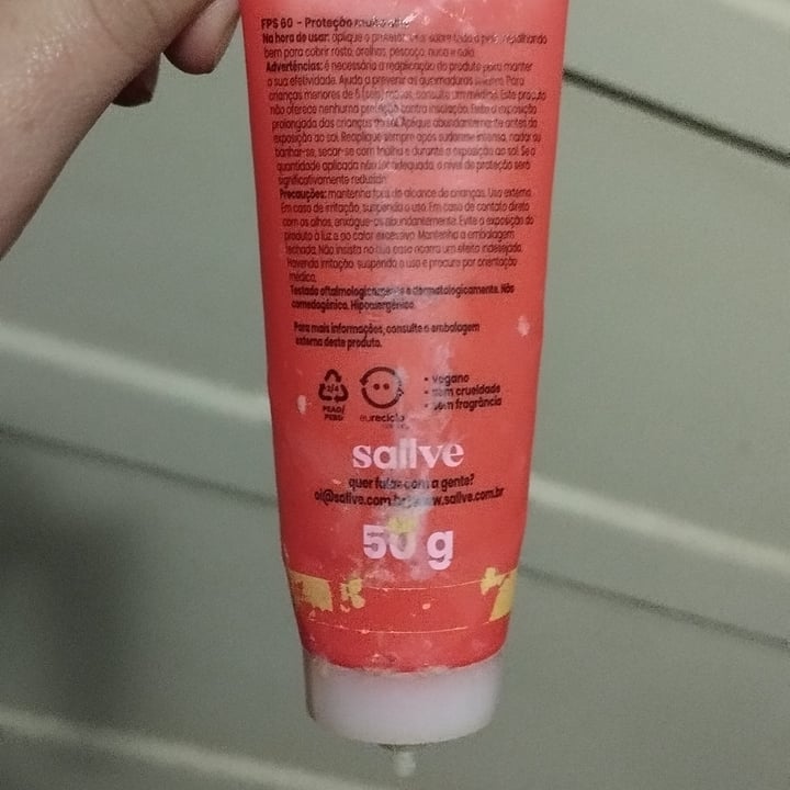 photo of Sallve Protetor Solar Facial shared by @aline4876 on  05 Jun 2024 - review