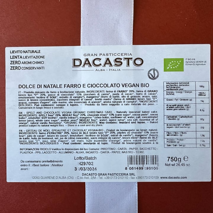 photo of Dacasto Dolce Di Natale Farro E Cioccolato shared by @irfer on  23 Dec 2023 - review