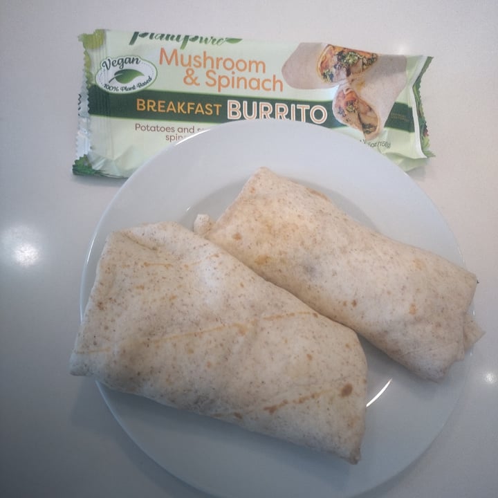 photo of Plant pure Mushroom and Spinach Breakfast Burrito shared by @goldfishlaser on  03 Oct 2023 - review