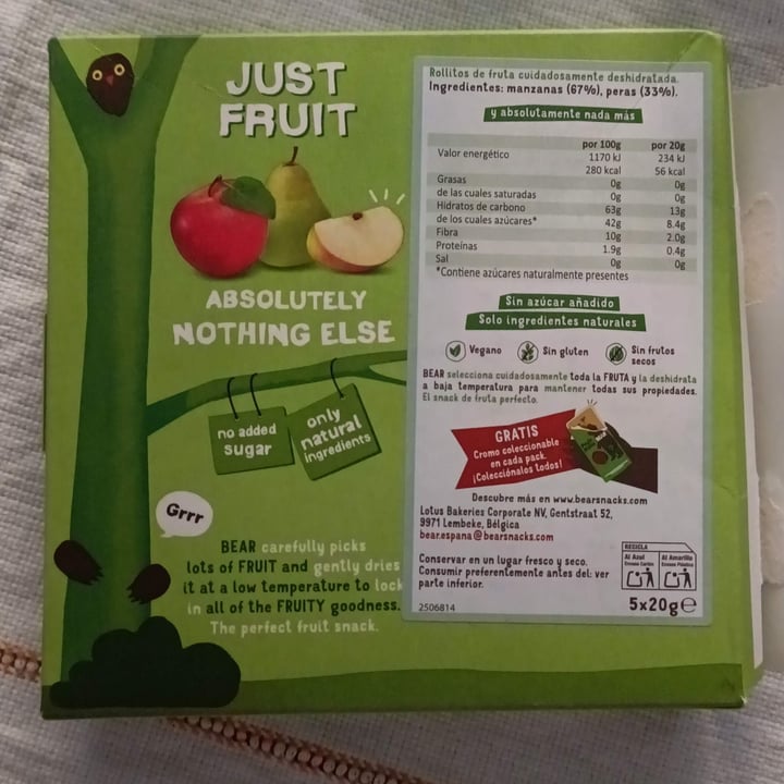 photo of Bear Apple Fruit Rolls shared by @felinavegana on  18 Jul 2025 - review