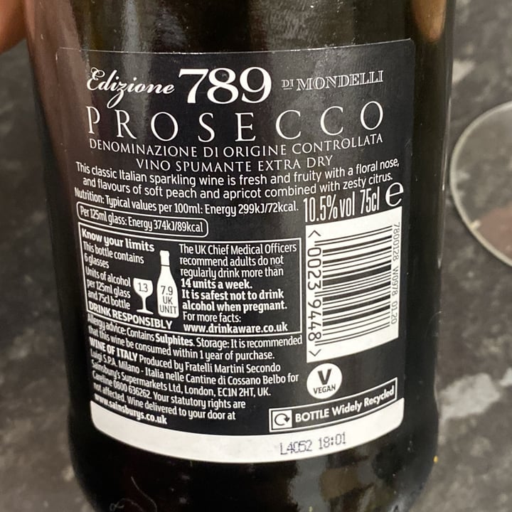 photo of Di Mondelli 789 Prosecco shared by @vegansuttonmama on  31 Dec 2024 - review